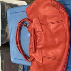 Fossil Red Shoulder Bag with Structured Design